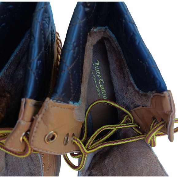 JUICY COLTURE WOMEN'S QUESTION QUILTED CHAIN ANKLE BOOTS WHEAT/ BROWN SIZE 10 - Picture 6 of 7